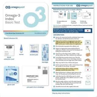 omega-3 basic test image with instructions-small Omega 3 test for brain and mental health