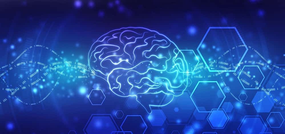 brain blue with polygons