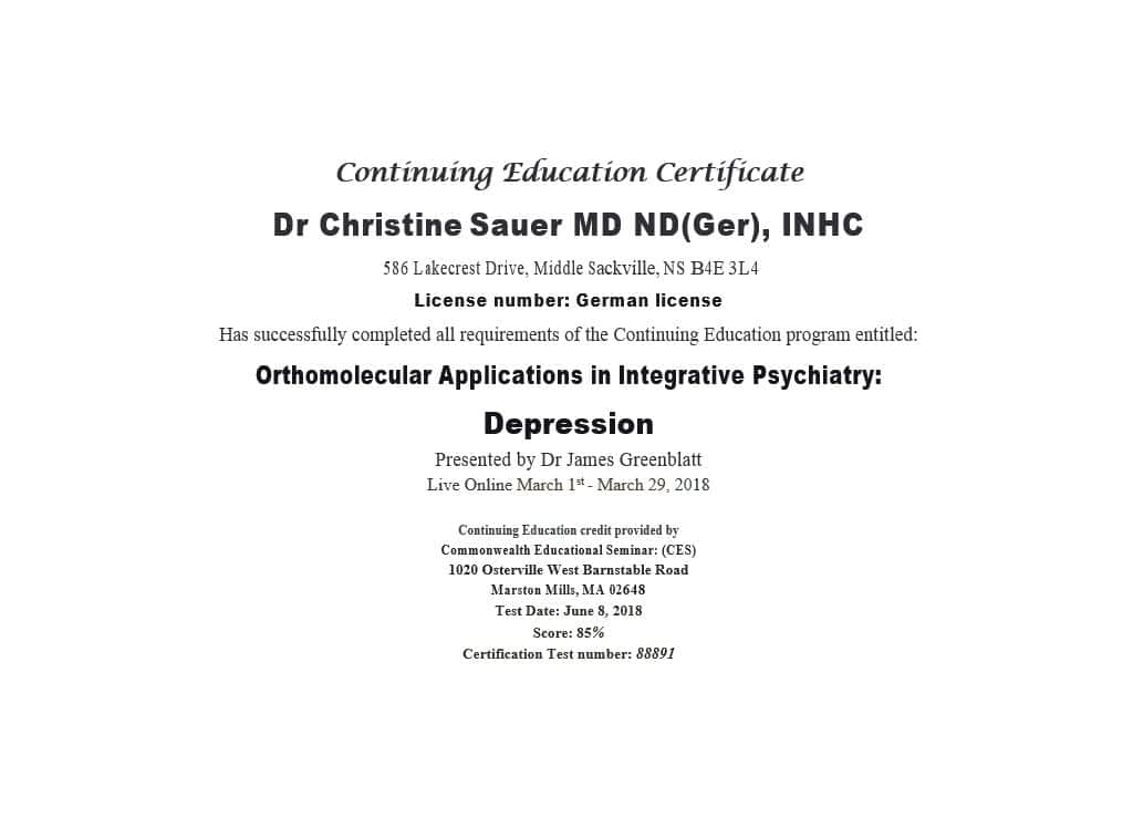 orthomolecular therapy of depression courseweb Orthomolecular Therapy of Depression